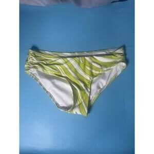 Michael Michael Kors Women's Printed Shirred-Side Bikini Bottoms Lime Size M